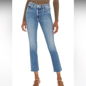 MOTHER Mid Rise Dazzler Ankle Fray in Riding the Cliffside size 28 NWT